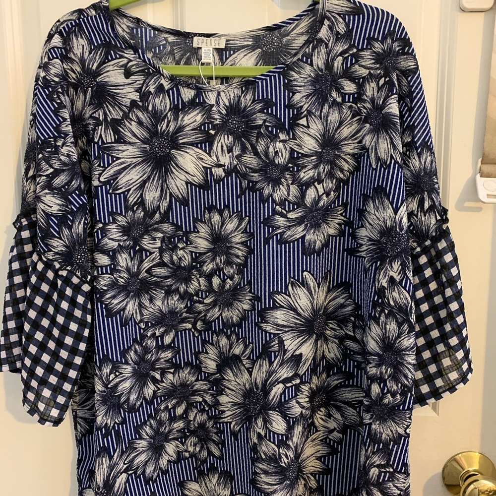 NWT Cute & casual multi print shirt